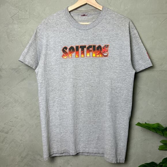 Spitfire Y2K Spellout Skateboarding Flames Medium Shirt - Picture 2 of 4